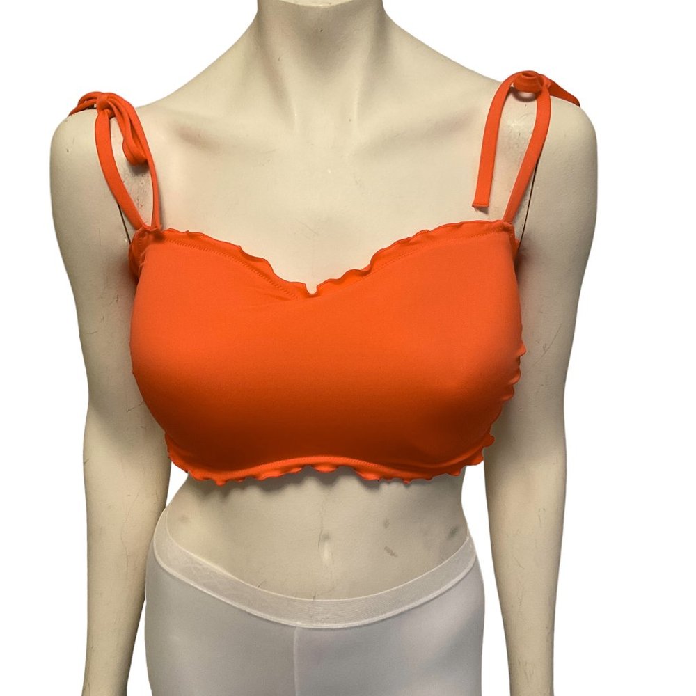 Shade & Shore Swim/Sun Bikini Halter Top Tropical Coral Red NWT 38DD NWT